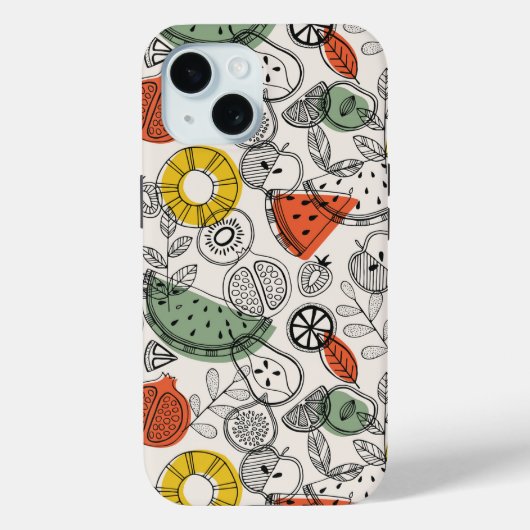 Retro  stijl fruitpatroon Case-Mate iPhone case (Achterkant)