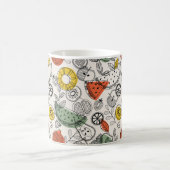 Retro  stijl fruitpatroon koffiemok (Center)