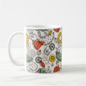 Retro  stijl fruitpatroon koffiemok (Links)