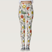 Retro  stijl fruitpatroon leggings (Voorkant)