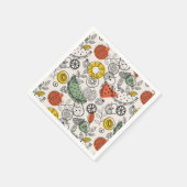Retro stijl fruitpatroon servet (Hoek)