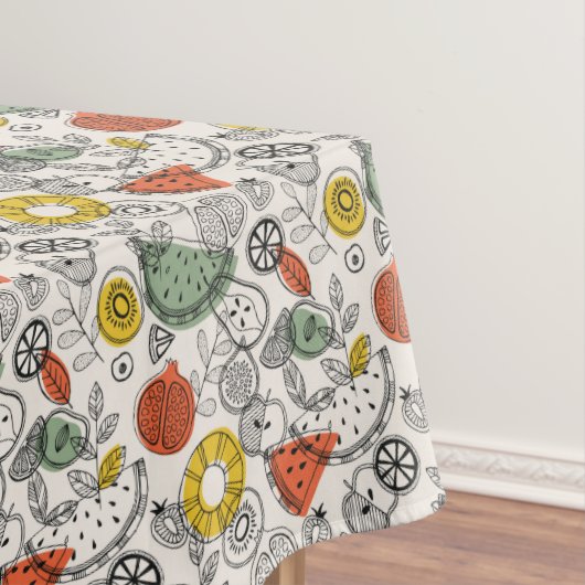Retro stijl fruitpatroon tafelkleed (Voorbeeld)