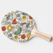 Retro  stijl fruitpatroon tafeltennisbatje (Zijkant)