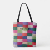 Retro stijl gebreide patchwork shabby chic tote bag (Achterkant)
