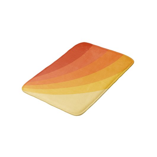 Retro stijl geel en oranje zonnestralen ontwerp badmat (Gekanteld)