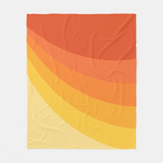Retro stijl geel en oranje zonnestralen ontwerp fleece deken (Voorkant)