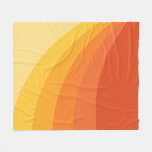 Retro stijl geel en oranje zonnestralen ontwerp fleece deken (Voorkant (Horizontaal))