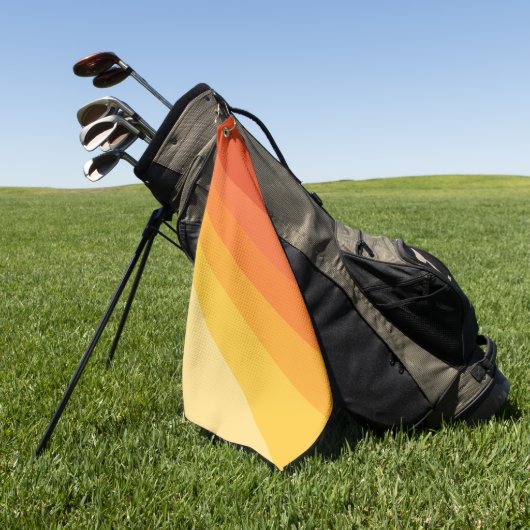 Retro stijl geel en oranje zonnestralen ontwerp golfhanddoek (Groen)