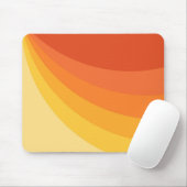 Retro stijl geel en oranje zonnestralen ontwerp muismat (Met muis)