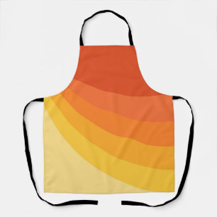 Retro stijl geel en oranje zonnestralen ontwerp schort