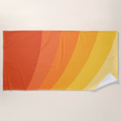 Retro stijl geel en oranje zonnestralen ontwerp strandlaken (Voorkant)