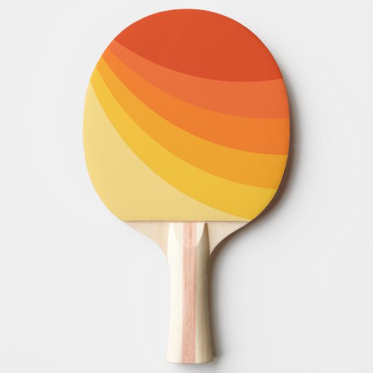 Retro stijl geel en oranje zonnestralen ontwerp tafeltennisbatje (Voorkant)