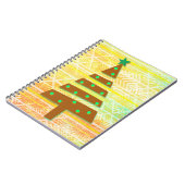 Retro  stijl gele kerstboom kunst notitieboek (Linkerzijde)