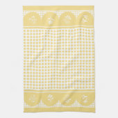 Retro  stijl gele polka dot scallop theedoek (Verticaal)