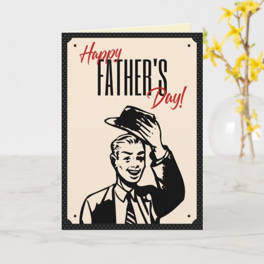 Retro Stijl Gelukkige Vaderdag Kaart (Gele Bloem)