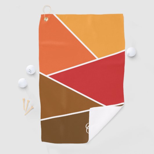 Retro stijl geometrisch ontwerp golfhanddoek (Insitu)