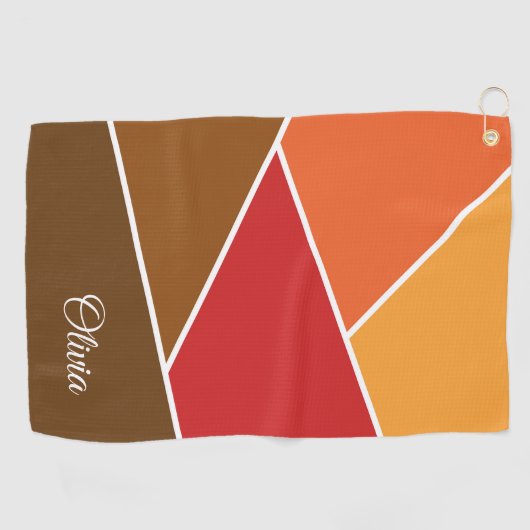 Retro stijl geometrisch ontwerp golfhanddoek (Horizontaal)