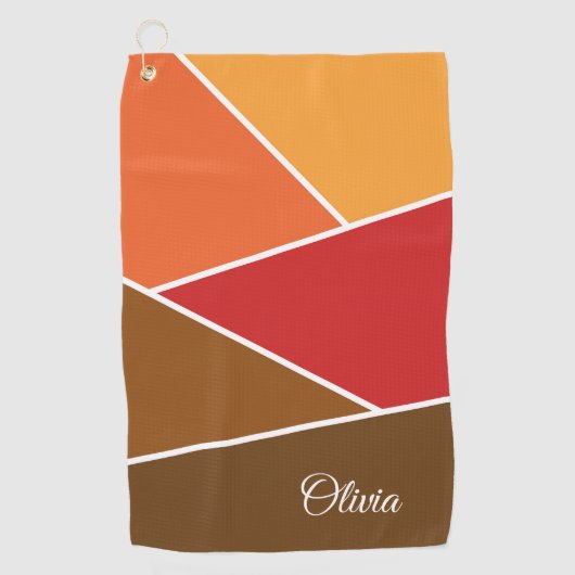 Retro stijl geometrisch ontwerp golfhanddoek (Voorkant)