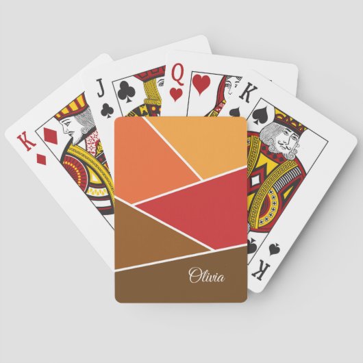 Retro stijl geometrisch ontwerp pokerkaarten (Achterkant)