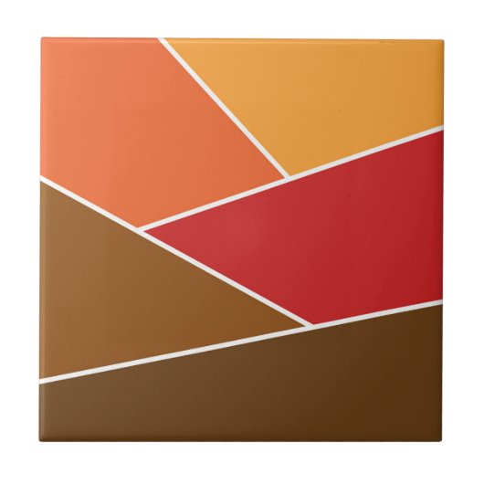 Retro stijl geometrisch ontwerp tegeltje (Voorkant)