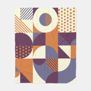 Retro stijl geometrisch patroonontwerp fleece deken