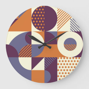 Retro stijl geometrisch patroonontwerp grote klok