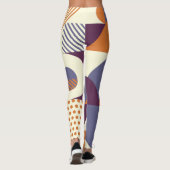 Retro stijl geometrisch patroonontwerp leggings (Achterkant)