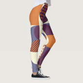 Retro stijl geometrisch patroonontwerp leggings (Rechts)