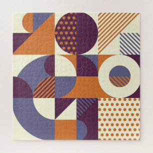 Retro stijl geometrisch patroonontwerp legpuzzel