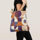 Retro stijl geometrisch patroonontwerp tote bag (Dichtbij)