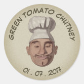 Retro stijl gepersonaliseerd potje label (Voorkant)