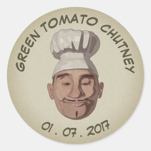 Retro stijl gepersonaliseerd potje label (Voorkant)