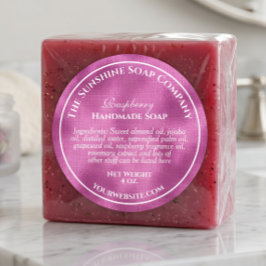 Retro stijl geweven hete roze folie zeep cosmetica ronde sticker