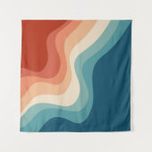 Retro stijl golven wandkleed (Voorkant (horizontaal))