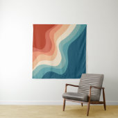 Retro stijl golven wandkleed (In Situ (horizontaal))