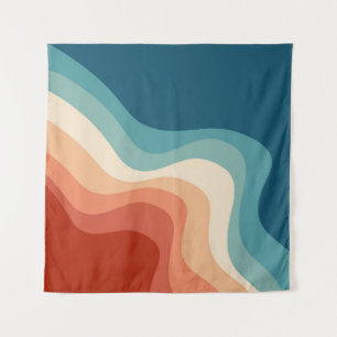 Retro stijl golven wandkleed