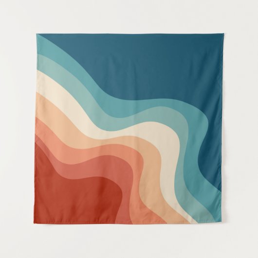 Retro stijl golven wandkleed (Voorkant)