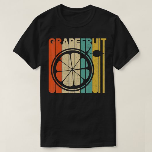 Retro stijl grapefruit silhouet T-shirt (Design voorkant)