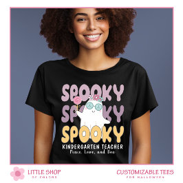 Retro Stijl Griezelige Kleuterleerkracht Halloween T-shirt