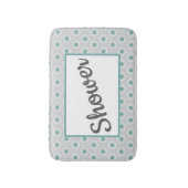 Retro stijl grijs aqua cirkelpatroon aanpasbaar badmat (Voorkant Verticaal)