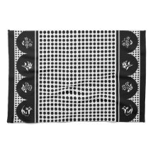 Retro  stijl grijs zwart polka dot scallop