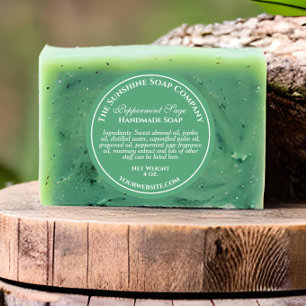 Retro stijl groene zeep cosmetische verpakkingslab ronde sticker