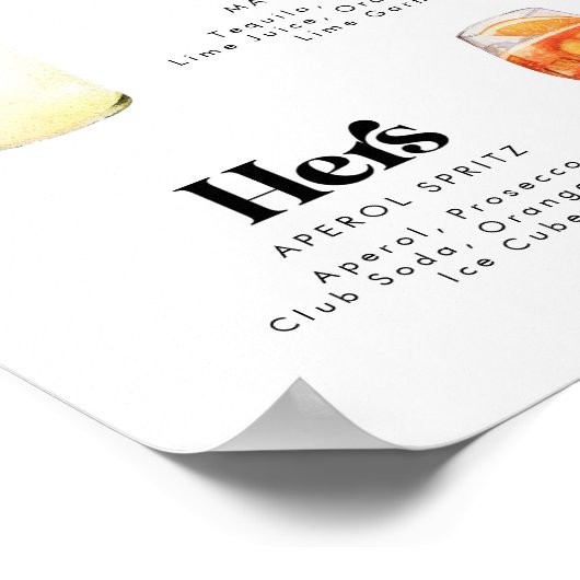 Retro Stijl Handtekening Drink Poster (Hoek)