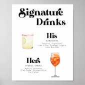 Retro  Stijl Handtekening Drink Poster (Voorkant)
