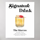 Retro  Stijl Handtekening Drink Poster (Voorkant)