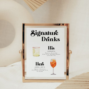 Retro  Stijl Handtekening Drink Poster