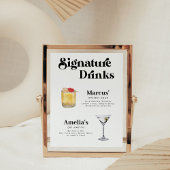 Retro  Stijl Handtekening Drink Poster