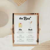 Retro Stijl Handtekening Drinken Bar Menu Poster