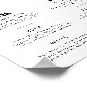 Retro Stijl Handtekening Drinken Bar Menu Poster (Hoek)