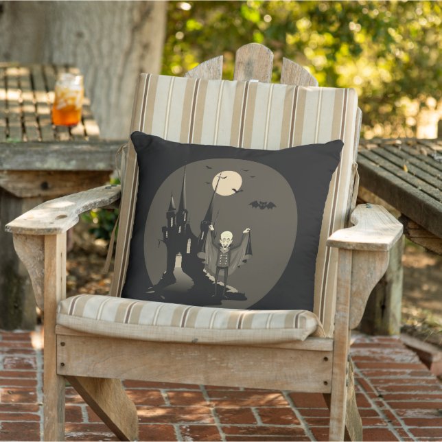  retro stijl Happy Halloween Buitenkussen (Stoel)